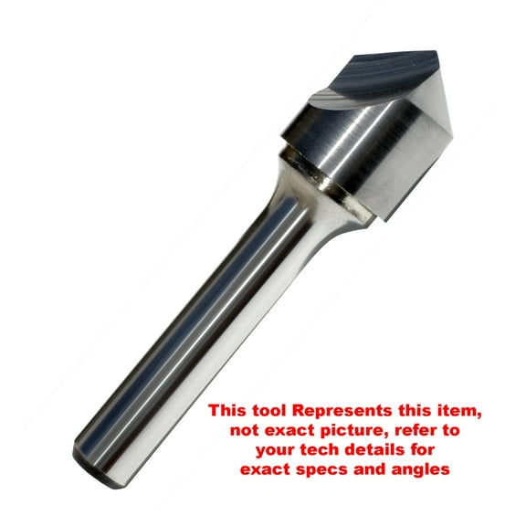 1/4" 60 Included Angle, 1 Flute Solid Carbide Single End Countersink