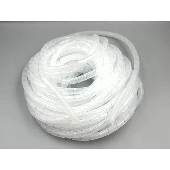 1/4" (6Mm) Diameter X 50 Ft Long Spiral Cable Protective Wrap Sheath 20Mil White
