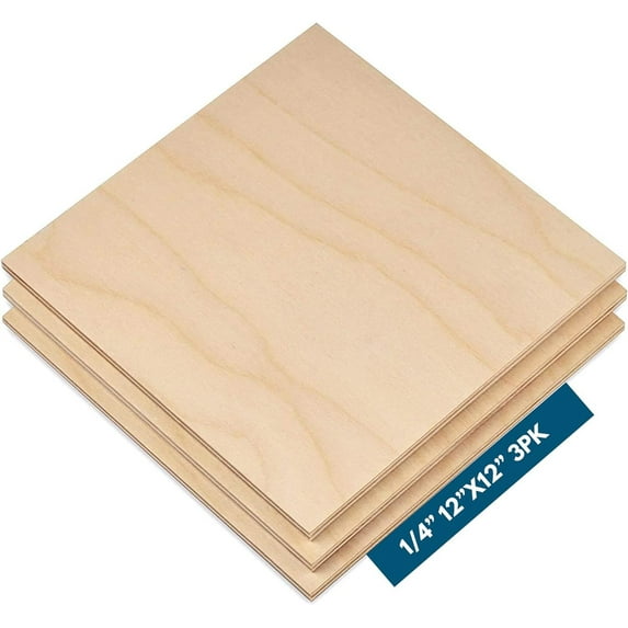 1/4" (6mm) 12" x 12" Baltic Birch Plywood – B/BB Grade (3 Pack)