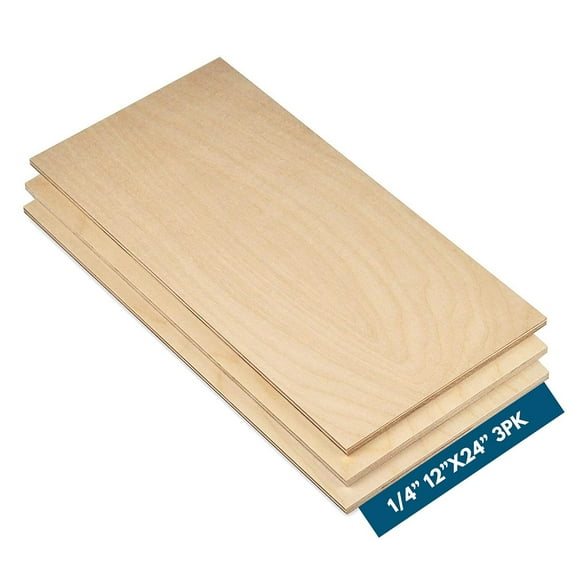 1/4" (6mm) 12" x 24" Baltic Birch Plywood – B/BB Grade (3 Pack)