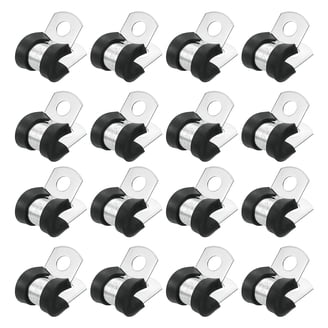 Uxcell 1"(24) Cable Clap, 304 Stainless Steel Rubber Cushioned
