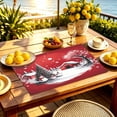 Snowflake Table View 1/4/6pcs Classic Red Winter Snow Scene Snowman Red Barn Fir Tree ...