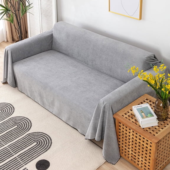 Sofa Cover Couch Cover Protector Sofa Throw Cover Slipcover Durable Multi-Function Furniture Cover for Pets Dogs Cats Home Living Room, Gray 71" x 150"