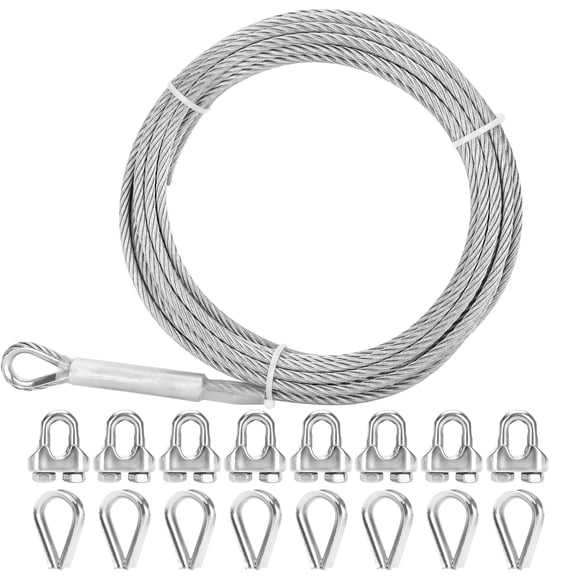 1/4" 7*19 25FT Stainless Steel Wire Rope 1