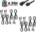thumbnail image 1 of 1/4/8 Pcs 4 Pin Extension Cable Wire Cord Set for Motorcycle Glow Light RGB Multi-Color Neon Strip & Underglow LED Rock Lights, 47in/120cm, 1 of 8