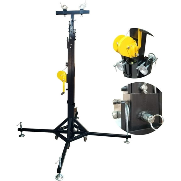 1.4-8M Heavy Duty Crank Stand With Outriggers Hand-operated Crank Stand Stage Lighting Stand