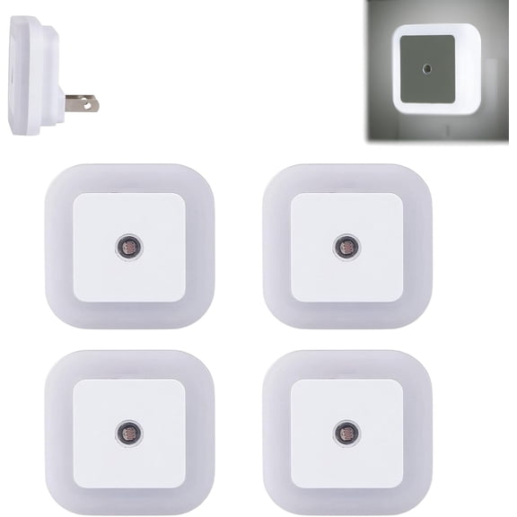 1/4/8PCS Square Light-Controlled Night Light, LED Plug-In Night Light with Smart Dusk-to-Dawn Sensor, Energy-Efficient 3000k Warm White Glow for Bedrooms, Hallways