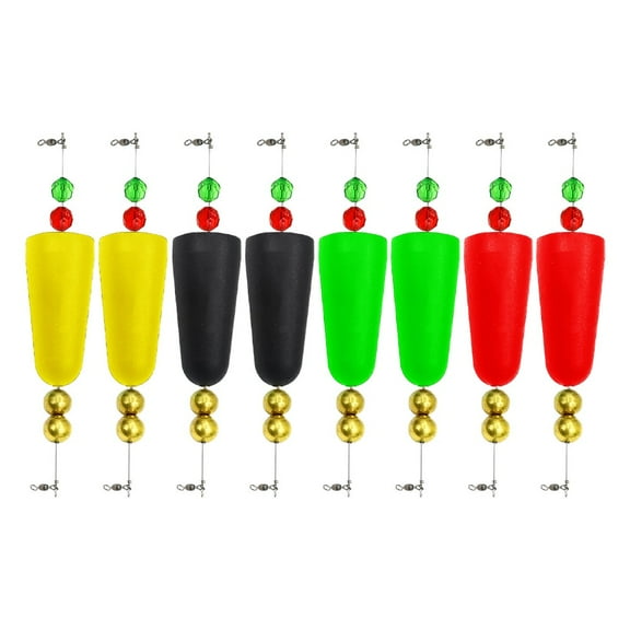 1/4/8Pcs Fishing Bobbers Popping Corks With Swivels For Saltwater Freshwater Fishing Floats Bass Redfish Trout Black Red Green Yellow Mixed Colors 8Pcs