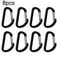 thumbnail image 1 of 1/4/8pcs Quickdraws Black Climbing Camping Hiking Packback Buckles Keychain Water Bottle Hooks D Carabiner Snap Clip 8PCS, 1 of 1