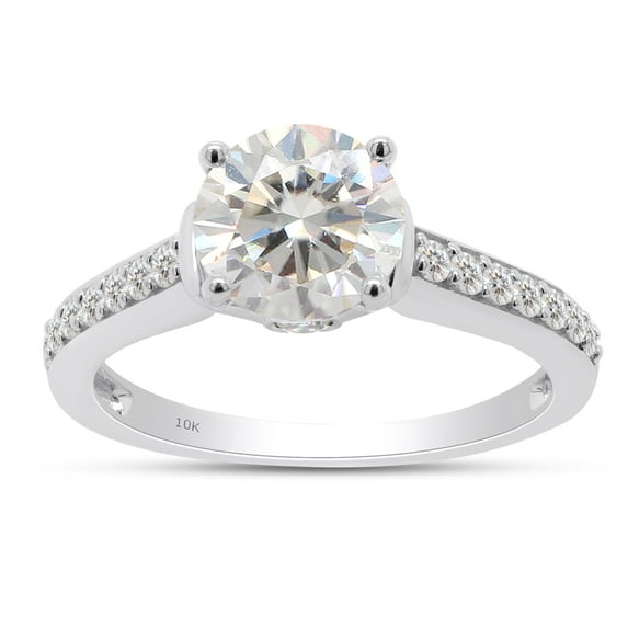 1 4/9 ct. t.w Center 7MM Round Cut Lab Created Moissanite Diamond Solitaire Engagement Ring For Women In 10K Solid White Gold (G-H Color, VVS1 Clarity, 1.45 Cttw)-9