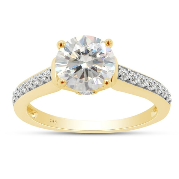 1 4/9 ct. t.w Center 7MM Round Cut Lab Created Moissanite Diamond Solitaire Engagement Ring For Women In 14K Solid Yellow Gold (G-H Color, VVS1 Clarity, 1.45 Cttw)-5.5