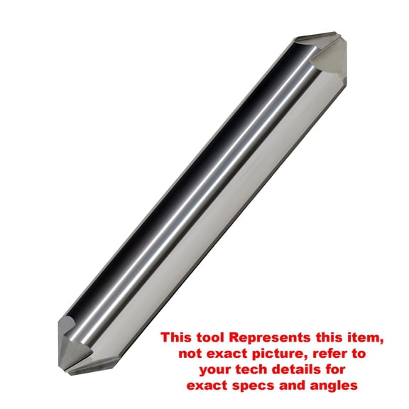 1/4" 90 Included Angle, 6 Flute Solid Carbide Double End Countersink