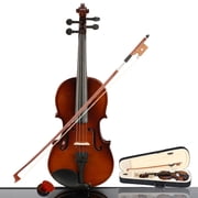 1/4 Acoustic Violin Kit Wood Violin with Case Bow Rosin for Kids Beginner, Natural