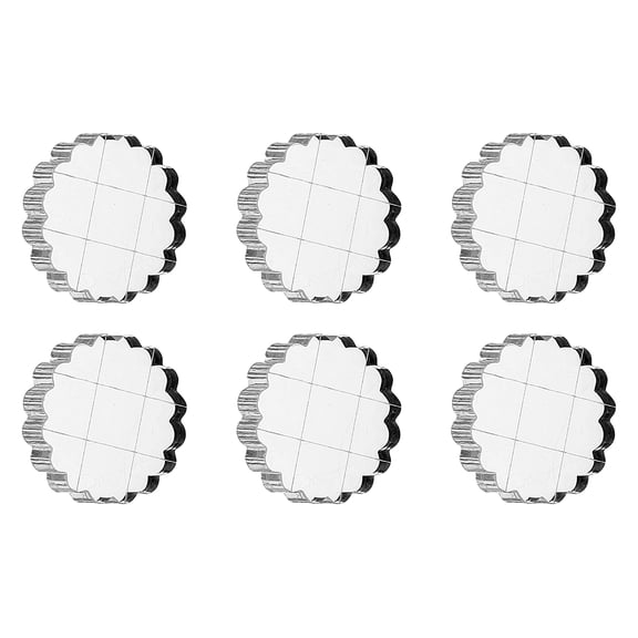 1.4" Acrylic Stamp Block, 6Pcs Clear Stamping Block with Grid Lines Decorative Mounting Blocks Round for Scrapbooking DIY Crafts Card Making