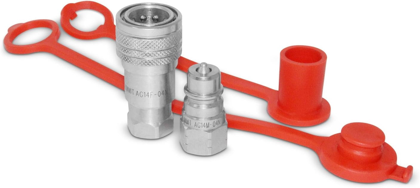 CEKER 1/4 NPT Hydraulic Coupler - ISO 5675 Quick Connect For Tractors & Farm Equipment