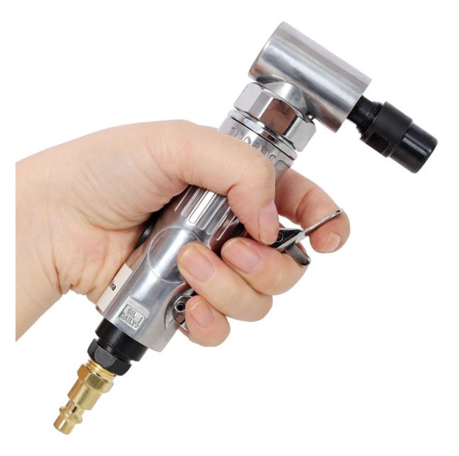 1/4" Air Angle Die Grinder - Mini Pneumatic Angle Grinder, Ball Bearing, 21000 RPM, Adjustable Head for Grinding, Polishing, Deburring