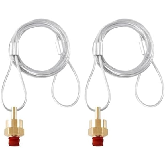 1/4” Air Tank Drain Valve Plug with 60” Cable, Replace Air Compressor Drain Valve Cable For Semi Trucks - 2pcs