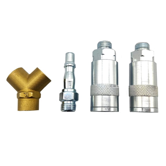 1/4"Airline Hose- Connectors 3 Way Air Compressor Fittings Y Connector Splitter Male/Female Thread Quick Release Coupler