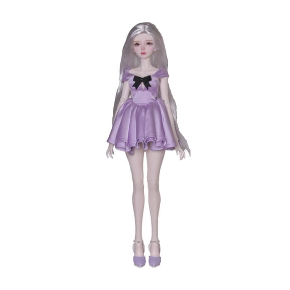 1/4 BJD Doll Sylvi B Full Set Moder Fashion Satin Slim Fit Short Dress Outfit Wig Original Anime Figure