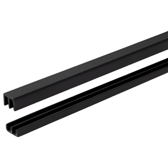 Randall Manufacturing 1/4" Plastic Sliding Door Track (Black, 4 FT Long)