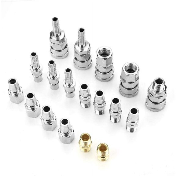 1/4 BSP Air Fitting Japanese Quick Coupling Set, 18-Piece Internal and External Thread Hose Connectors Compressor Adapter