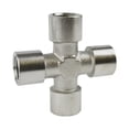 thumbnail image 1 of 1/4" BSP Cross Fitting Female Thread Manifold Air / Hydraulic Fitting FT063, 1 of 1