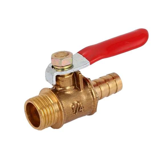 1/4" BSP Male Thread to Hose Tail Connector Gas Flow Rotary Ball Valve