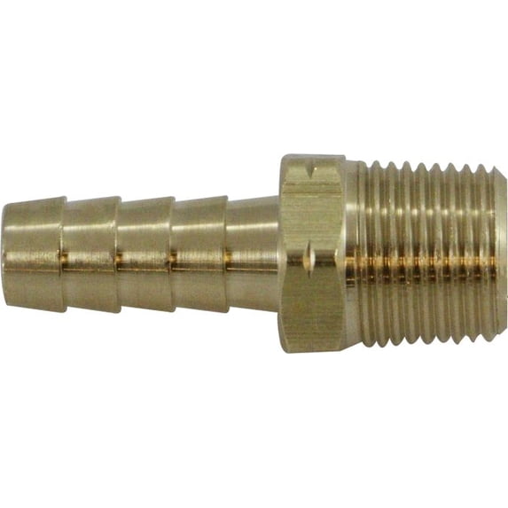 1/4 Barb X 1/4 BSPT Male Adapter, Hose Barb, Brass Fittings