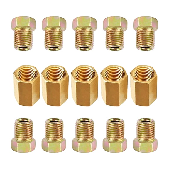 1/4 Brass Brake Tube Fittings 3/8 7/16inch 24 Thread Brake Line Tube Fitting For Pipeline Parts Connection