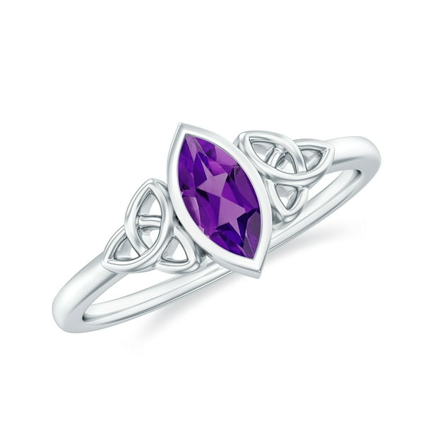 New 0.75ct Amethyst Oval Solitaire Ring 14k Gold Size 6.75 February Birthstone popular