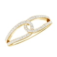 thumbnail image 1 of Rosec Jewels Natural Diamond Knot Promise Ring for Women (HI-SI Quality) - Interlocking Ring - Ready to Gift for Valentines Day, 10K Yellow Gold, US 3.50, 1 of 9