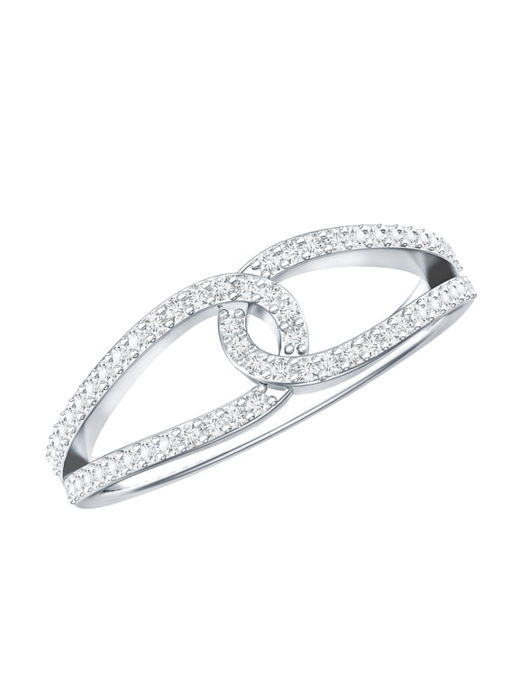 Natural Diamond Knot Promise Ring for Women (HI-SI Quality) - Interlocking Ring - Ready to Gift for Valentines Day, 925 Sterling Silver, US 4.00