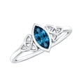 thumbnail image 1 of Rosec Jewels London Blue Topaz Promise Ring for Women - 0.7 Ct - Celtic Knot Ring - AAA Quality Certified - Ready to Gift, 14K White Gold, US 12.50, 1 of 8