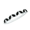 thumbnail image 1 of Rosec Jewels Natural Marquise Cut Black Onyx and Diamond Semi Eternity Ring, Diamond Accent Stackable Ring, December Birthstone Ring, 18K White Gold, US 13.00, 1 of 9