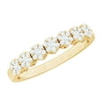 thumbnail image 1 of Rosec Jewels Certified Moissanite Half Eternity Band for Women - Cluster Ring - D-VS1 Quality - Ready to Gift for Anniversary, 18K Yellow Gold, US 10.00, 1 of 9