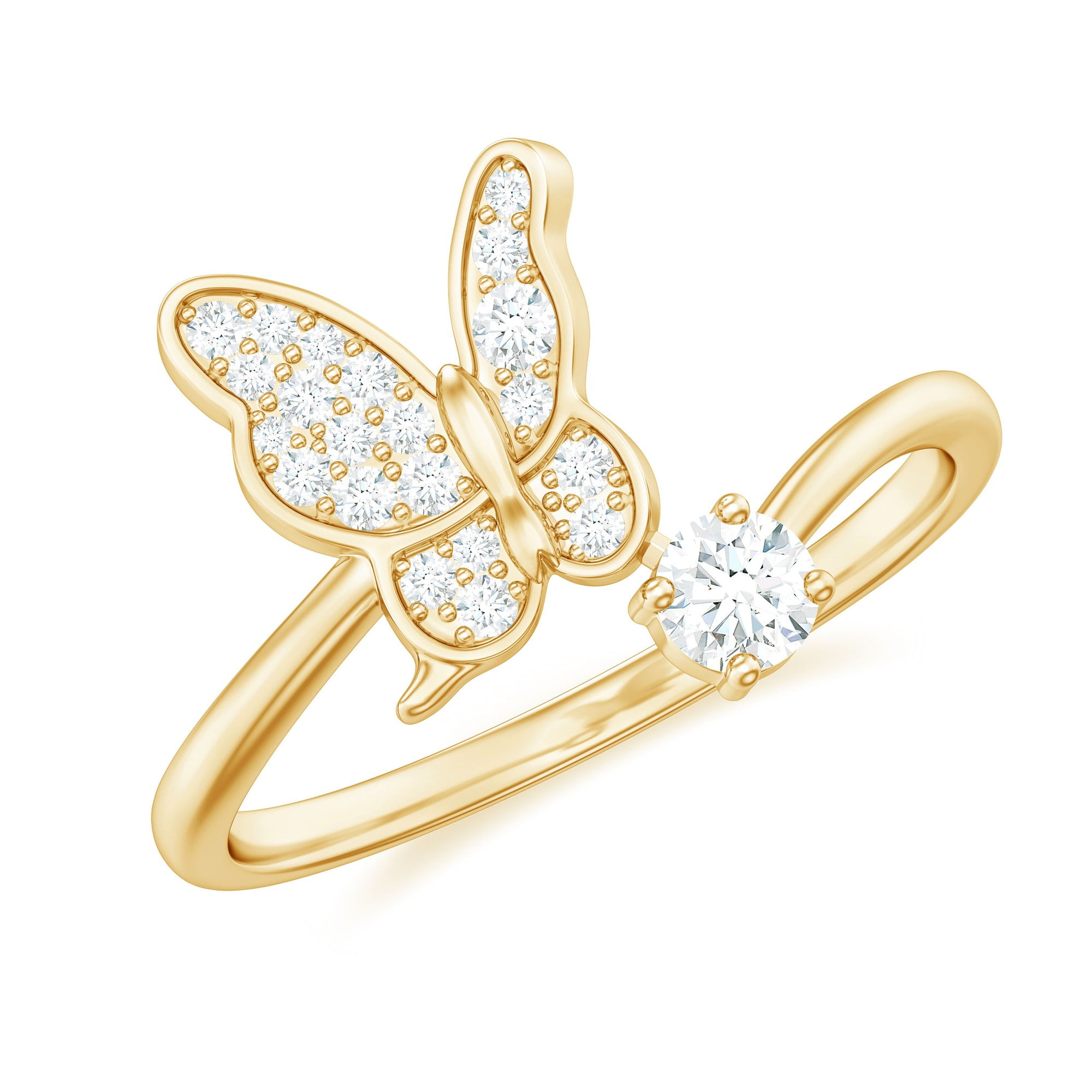 14k yellow outlet gold butterfly ring