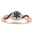 thumbnail image 1 of AFFY 1/4 CT Round Champagne & White Natural Diamond Twist Shank Engagement Promise Ring 10k Solid Rose Gold (I2-I3 Clarity, 0.25 Cttw) Ring Size-11.5, 1 of 2