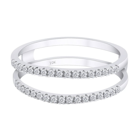 1/4 CT Round Cut Natural White Diamond Enhancer Engagement Wrap Ring For women In 10K Solid White Gold (Color: I-J, Clarity: I2-I3, 0.25 Cttw) -4