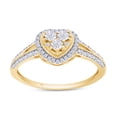 thumbnail image 1 of 1/4 CT Round Cut Natural White Diamond Miracle Illusion Setting Heart Ring In 14K Yellow Gold Plated Sterling Silver (Color: I-J Clarity: I2-I3, 0.25 Cttw) -8.5, 1 of 7