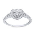 thumbnail image 1 of 1/4 CT Round Cut Natural White Diamond Miracle Illusion Setting Heart Ring In 14K White Gold Plated Sterling Silver (Color: I-J Clarity: I2-I3, 0.25 Cttw) -9.5, 1 of 7
