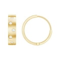 thumbnail image 1 of Rosec Jewels 1/4 CT Scatter Diamond Small Hoop Earrings, Gypsy Set Diamond Earrings with Hinged Hoop, 10K Yellow Gold, 1 of 8