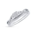 thumbnail image 1 of AFFY 1/4 CT. T.W. Round Cut Natural Diamond Twist Bridal Set Wedding Engagement Ring In 14K White Gold Over 925 Sterling Silver (I2-I3 Clarity), Ring Size-9, 1 of 4