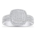 thumbnail image 1 of AFFY 1/4 CT. T.W Round Cut White Natural Diamond Cushion Frame Wedding Band In 14K White Gold Over Sterling Silver (0.25 Cttw, I2-I3 Clarity), Ring Size-7.5, 1 of 4