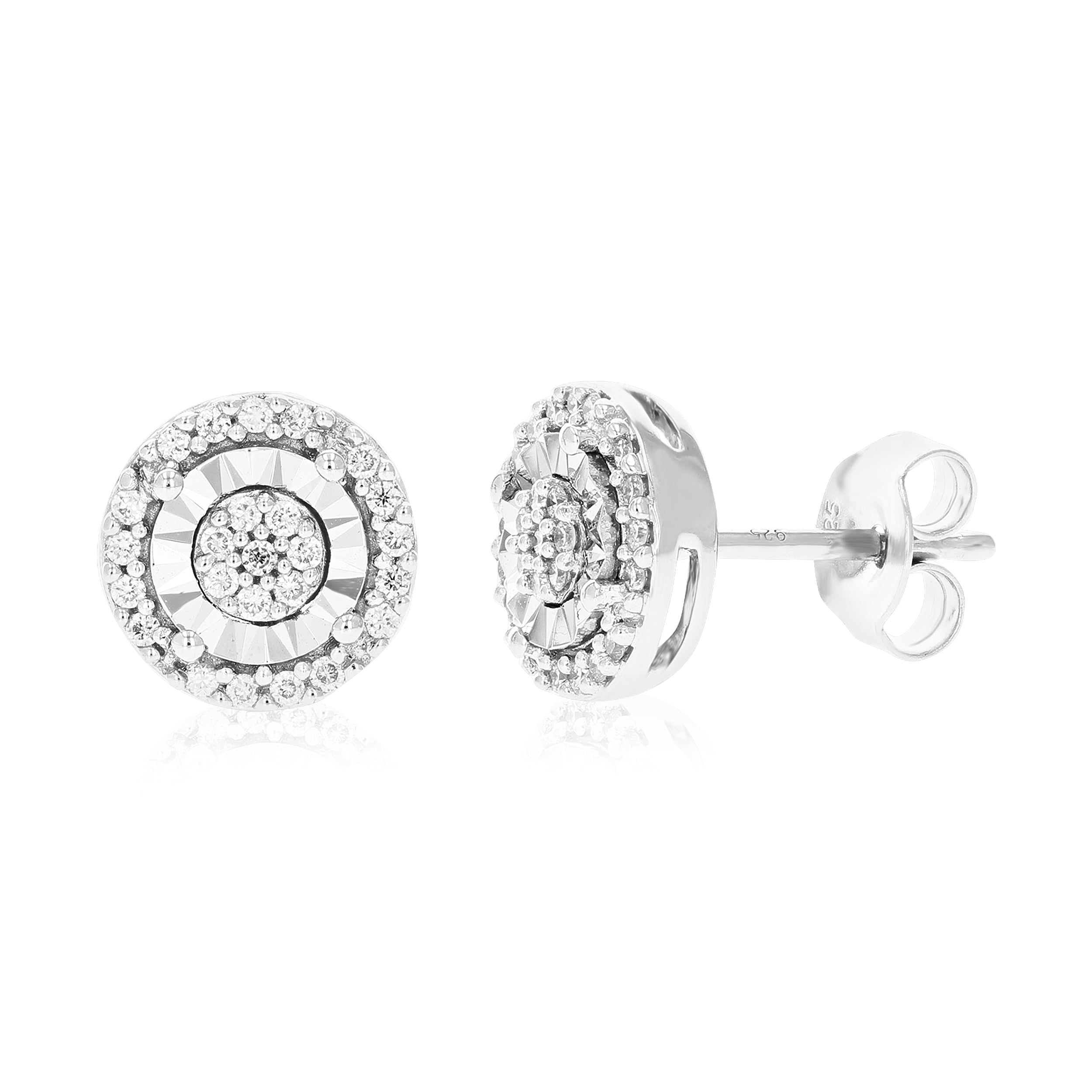 1/4 CTTW Stud Earrings for Women, Round Lab Grown Diamond Stud Earrings