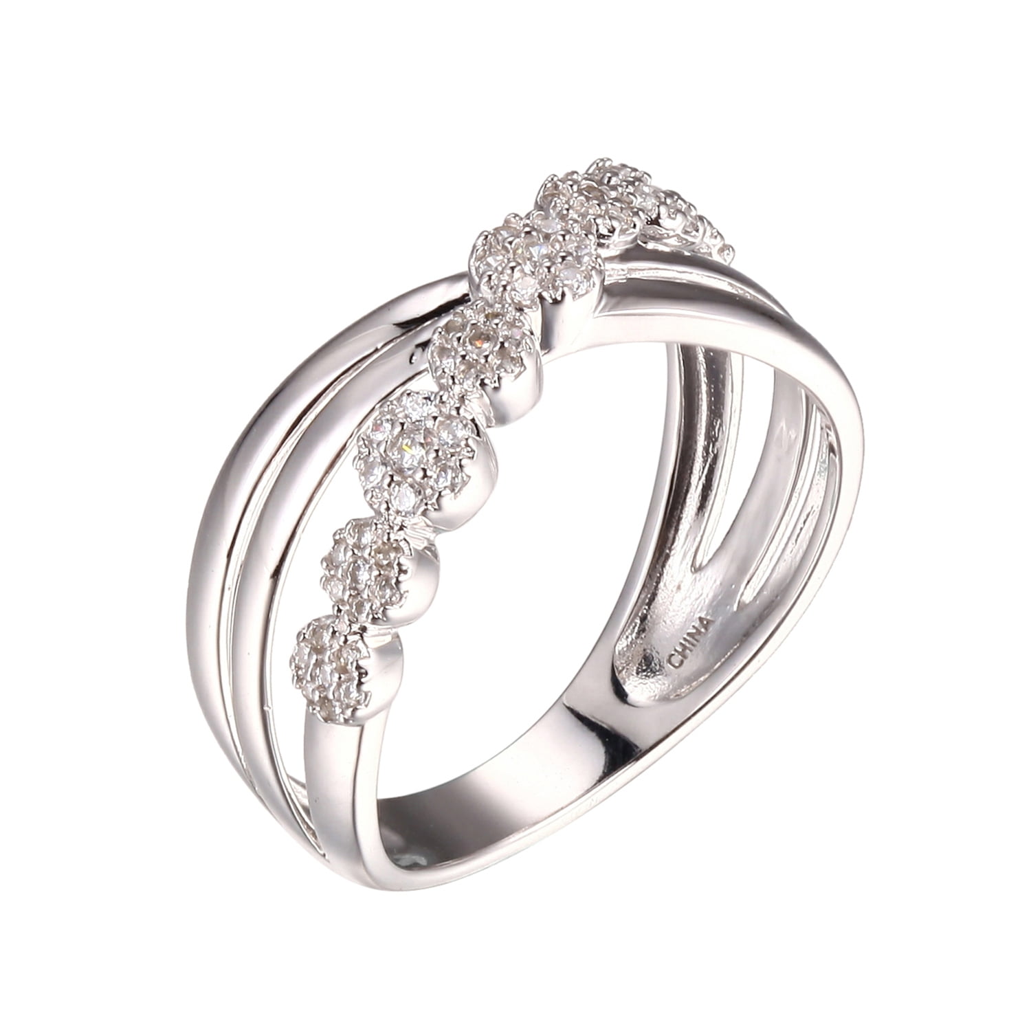 1/4 CTW Diamond and 1K Gold Cluster Bypass Ring