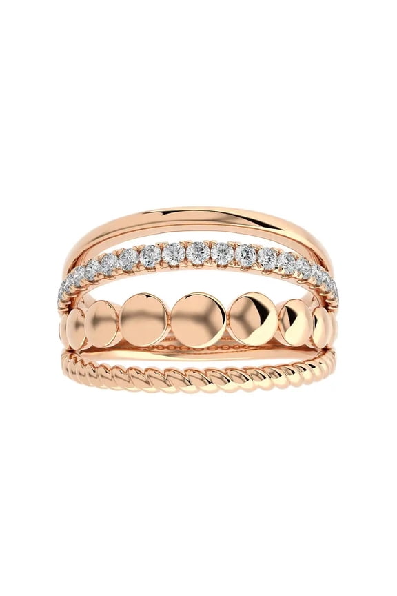 1/4 CTW Encanto Wide 4 Row Rope Band Ring