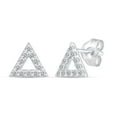 thumbnail image 1 of 1/4 CTW Real Diamond Stud Earrings set in 925 Sterling Silver, 1 of 5