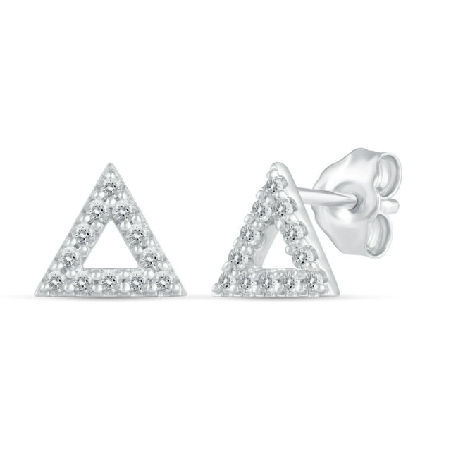 1/4 CTW Real Diamond Stud Earrings set in 925 Sterling Silver