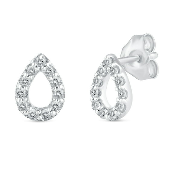 1/4 CTW Real Diamond Stud Earrings set in 925 Sterling Silver
