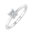 thumbnail image 1 of 1/4 Carat 4-Prong Set Princess Cut Diamond Solitaire Engagement Ring Band in 14K White Gold (Ring Size 7), 1 of 4